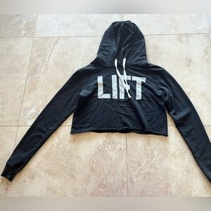 NWOT 2Pood Crop Hoodie Top XS Athleisure Casual Gray Gym Athletic Lift Lifestyle